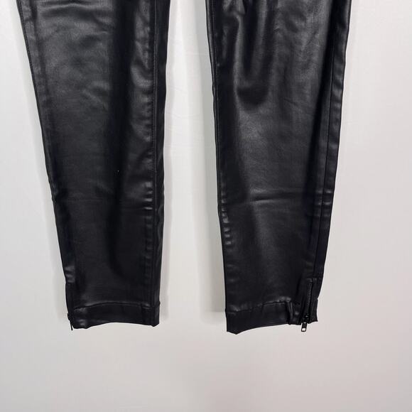 Kut From The Kloth 00 Black Reese Coated Ankle Straight Leg Pant Zip Ankles - Picture 4 of 13